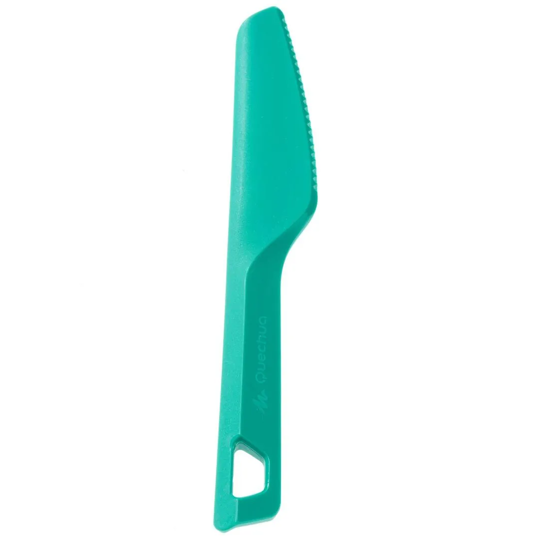 3-piece cutlery set (knife, fork, spoon) for camping in blue plastic