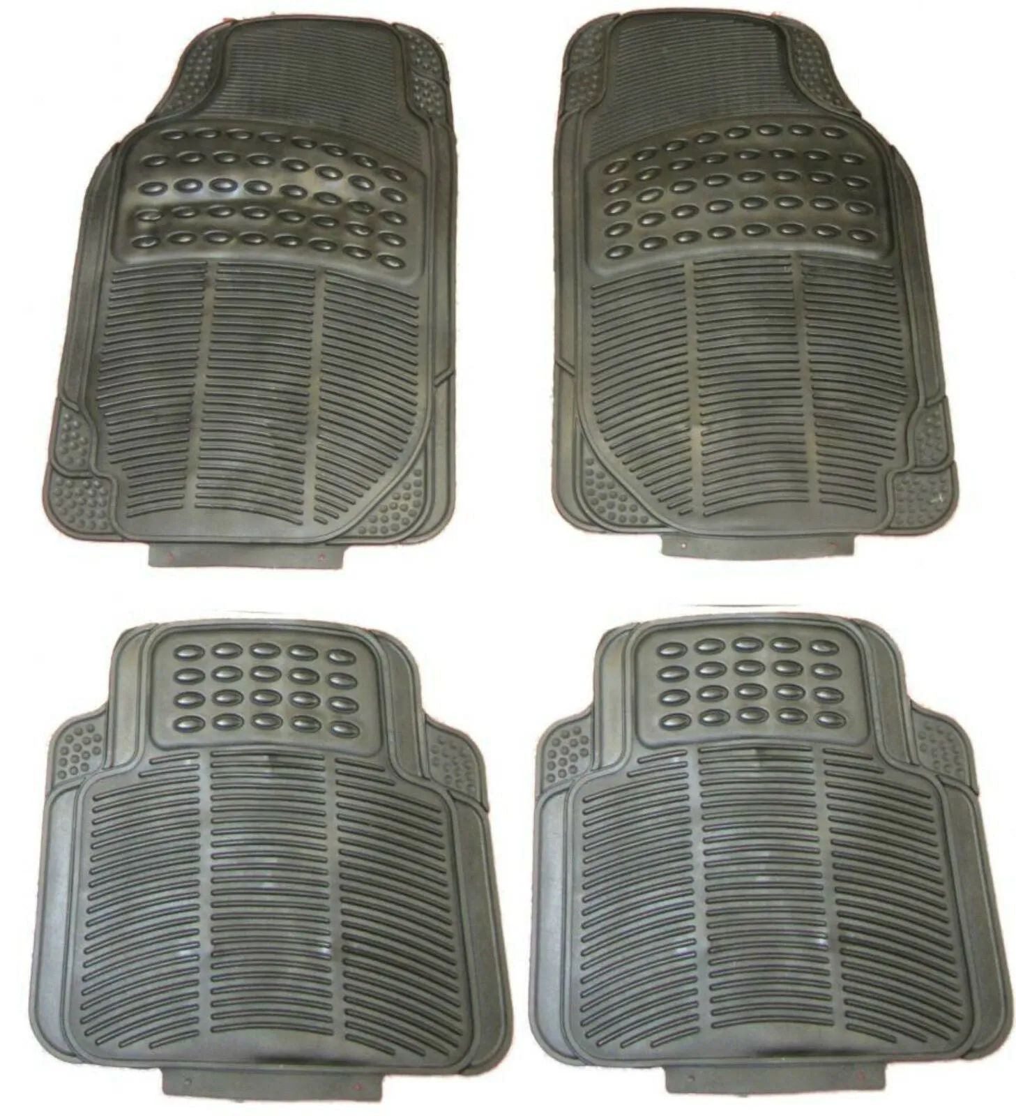 4 Piece Waterproof Heavy Duty BLACK Rubber Front/Rear Car Floor Mats boot liner