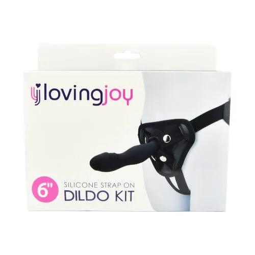 6" Loving Joy Strap On Dildo Kit - Adjustable Harness, Suction Cup