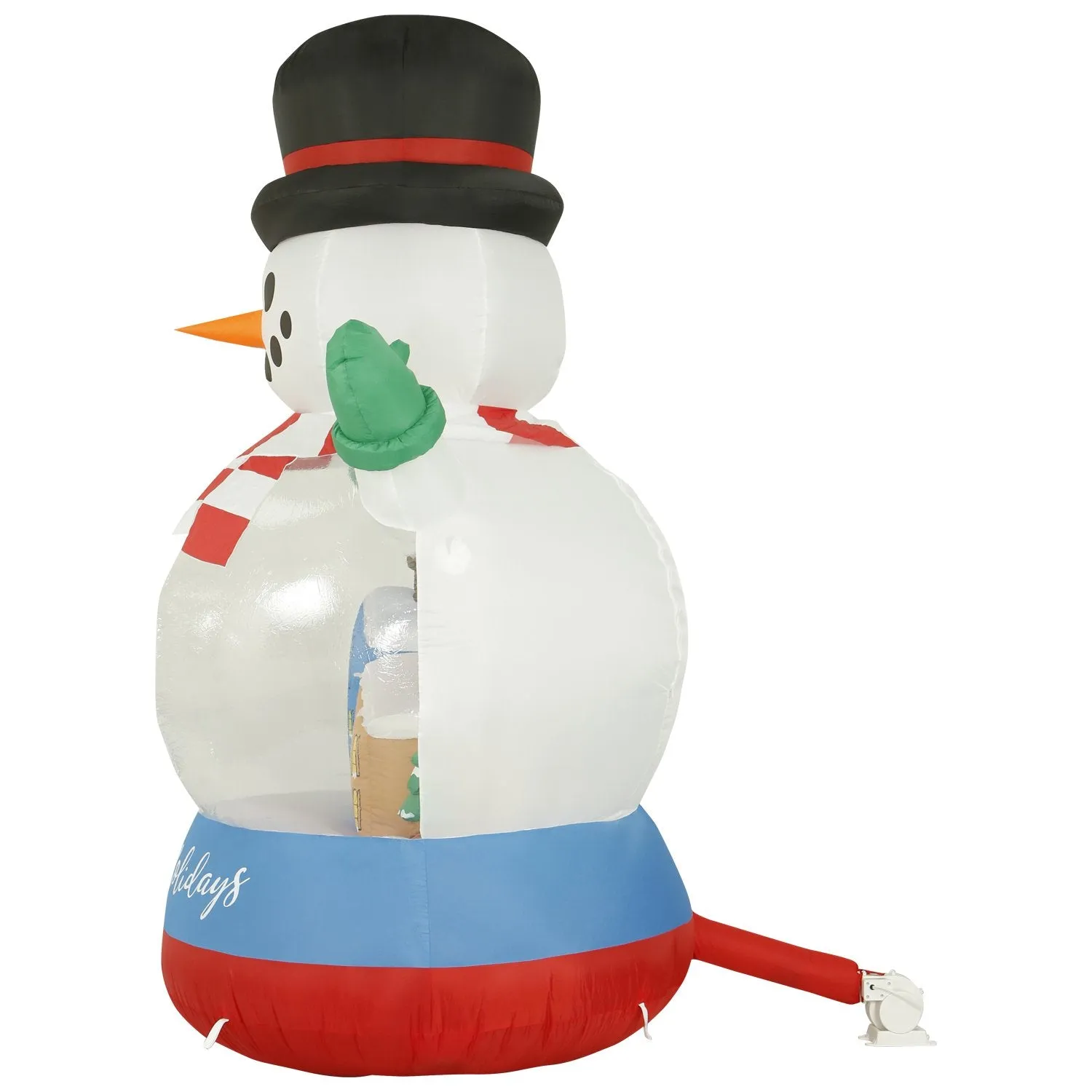 8 ft Inflatable Christmas Snow Globe Outdoor Decoration with LED Lights, Fan, and Stakes