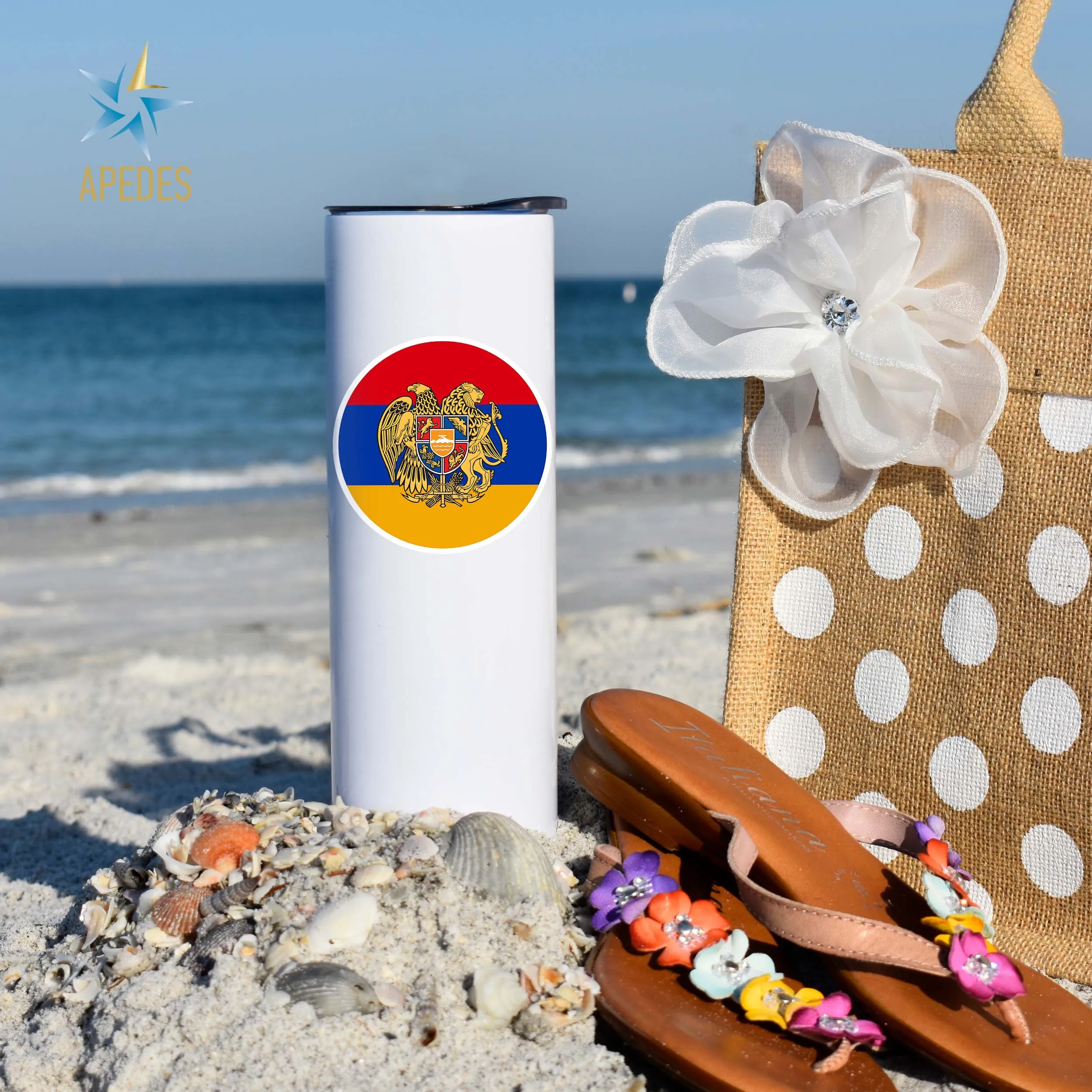 Armenia Flag Stainless Steel Skinny Tumbler 20 OZ
