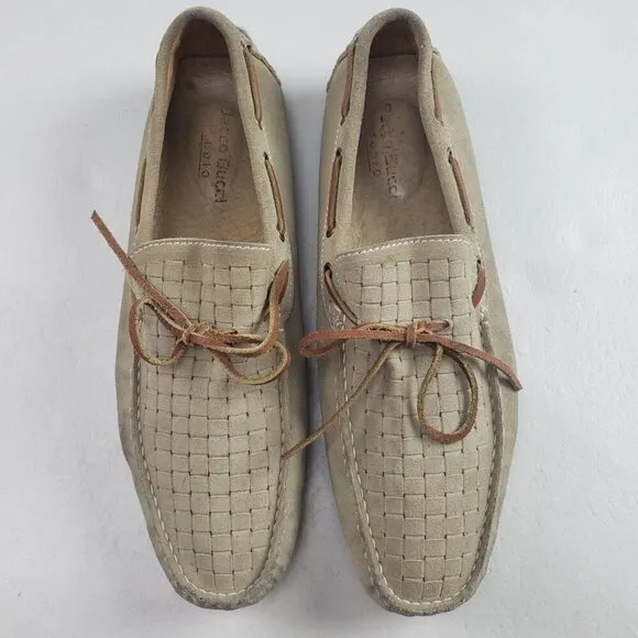 Bacco Bucci Suede Driving Loafer Mens 9 Tan Slip On Moccasin Comfort Shoe