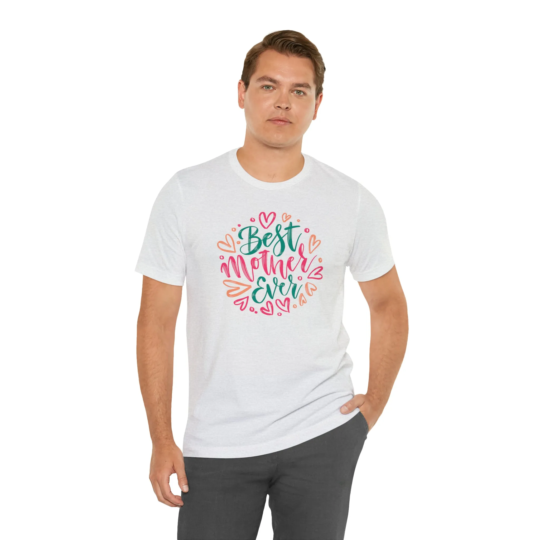 Best Mother Ever Heart T-Shirt | Love You Mama Tee |  Bella Canvas 3001 Unisex |  Mom Short Sleeve Tshirt