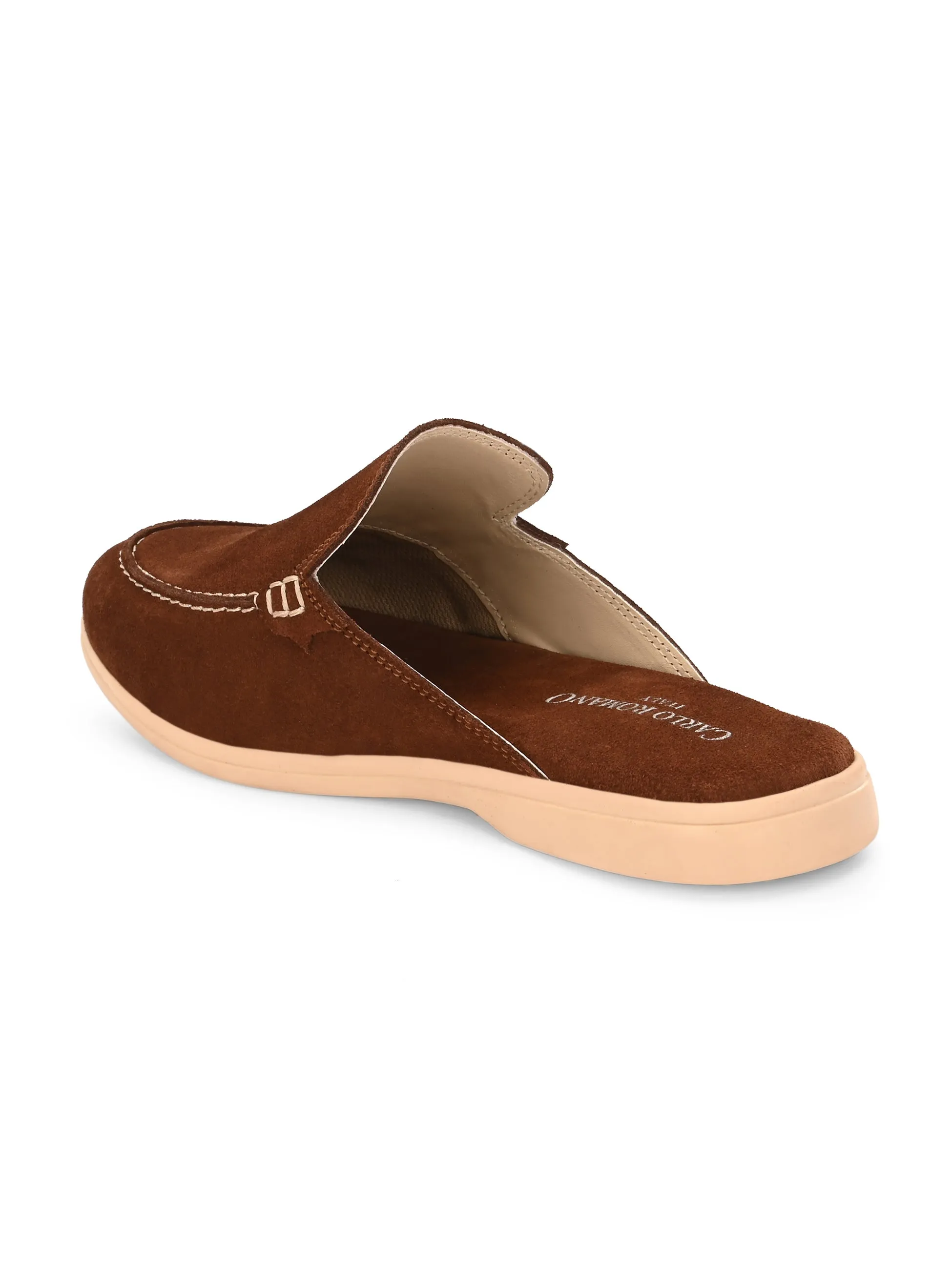 CARLO ROMANO BY WASAN PREMIUM STYLISH SUEDE LEATHER MULES FOR WOMENS