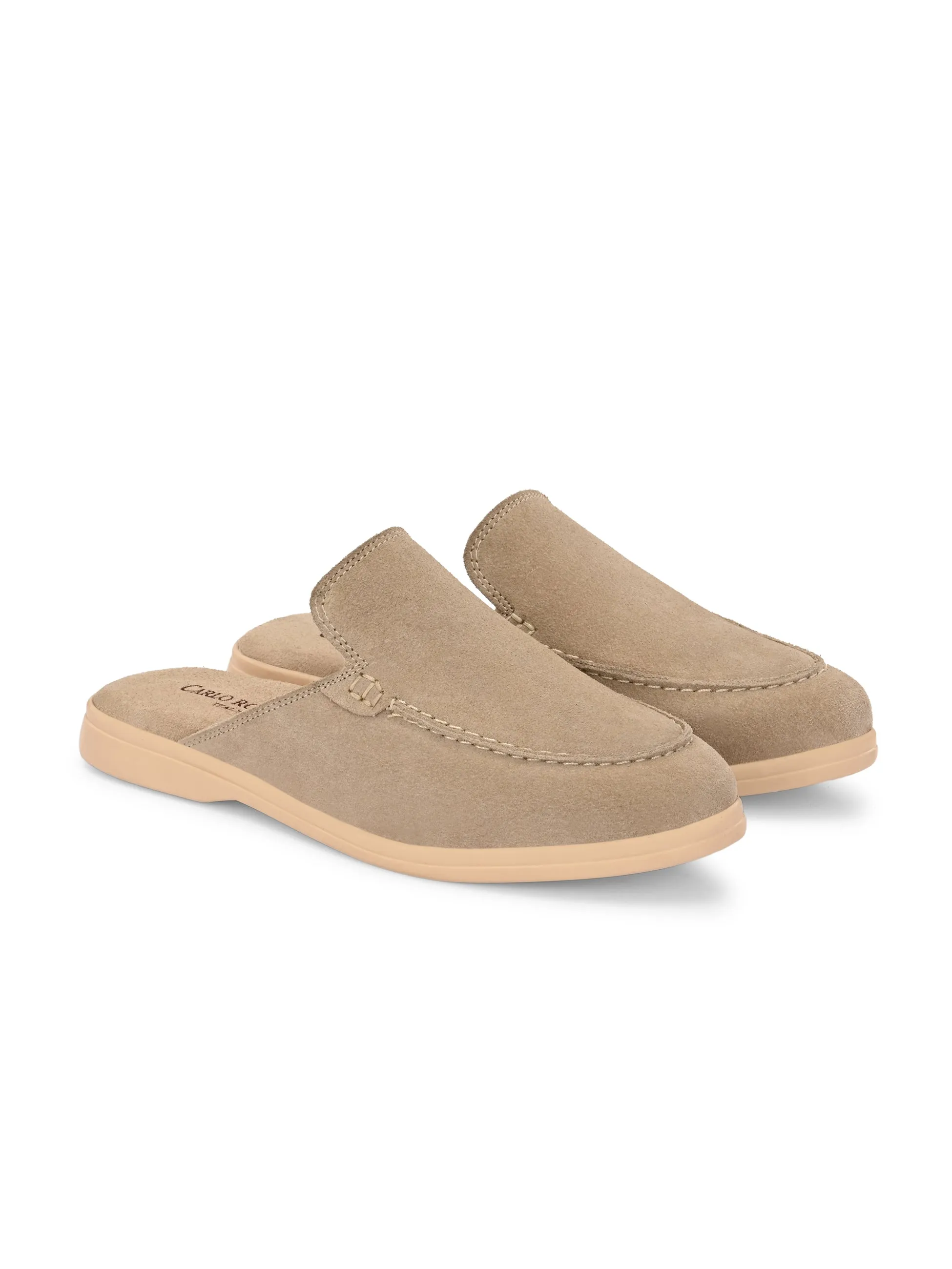 CARLO ROMANO BY WASAN PREMIUM STYLISH SUEDE LEATHER MULES FOR WOMENS