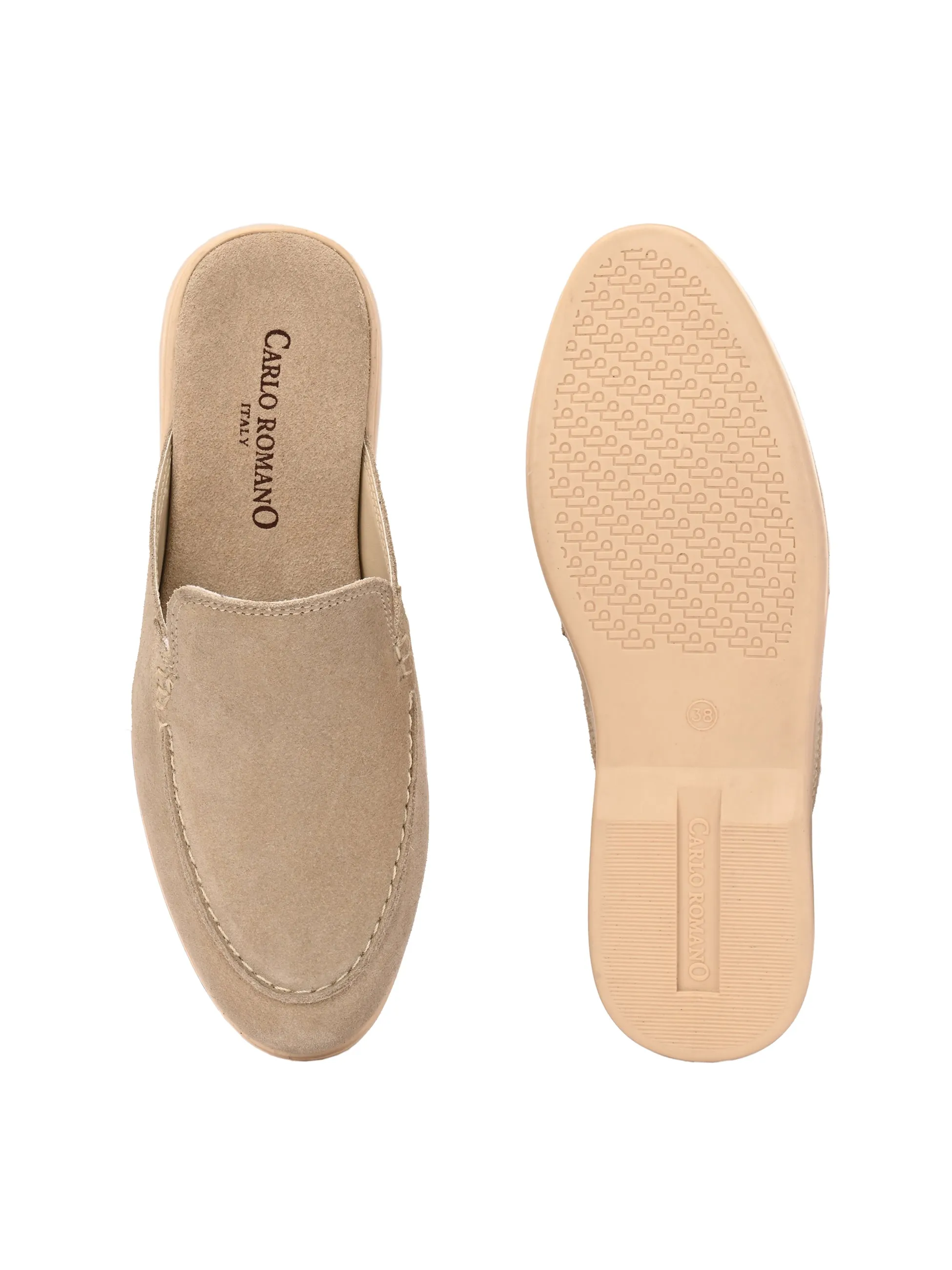 CARLO ROMANO BY WASAN PREMIUM STYLISH SUEDE LEATHER MULES FOR WOMENS