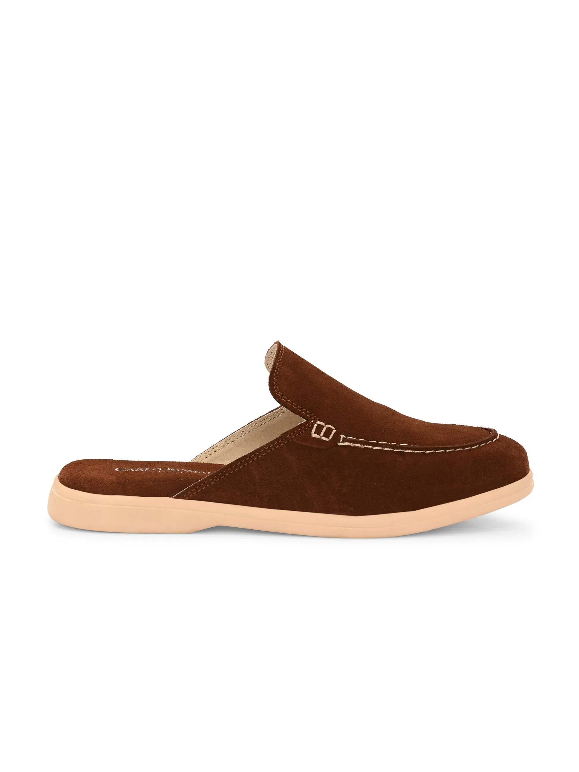 CARLO ROMANO BY WASAN PREMIUM STYLISH SUEDE LEATHER MULES FOR WOMENS