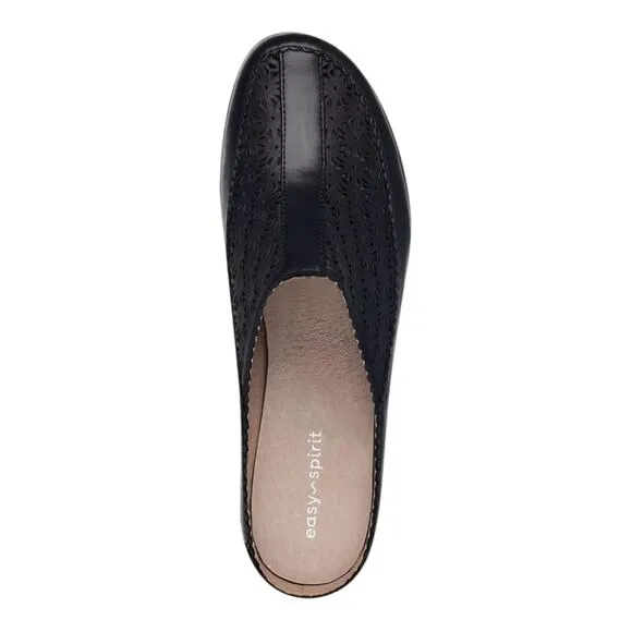 Easy Spirit Women's Dusk Block Heel Slip on Casual Mules Black Size 6 1/2 W