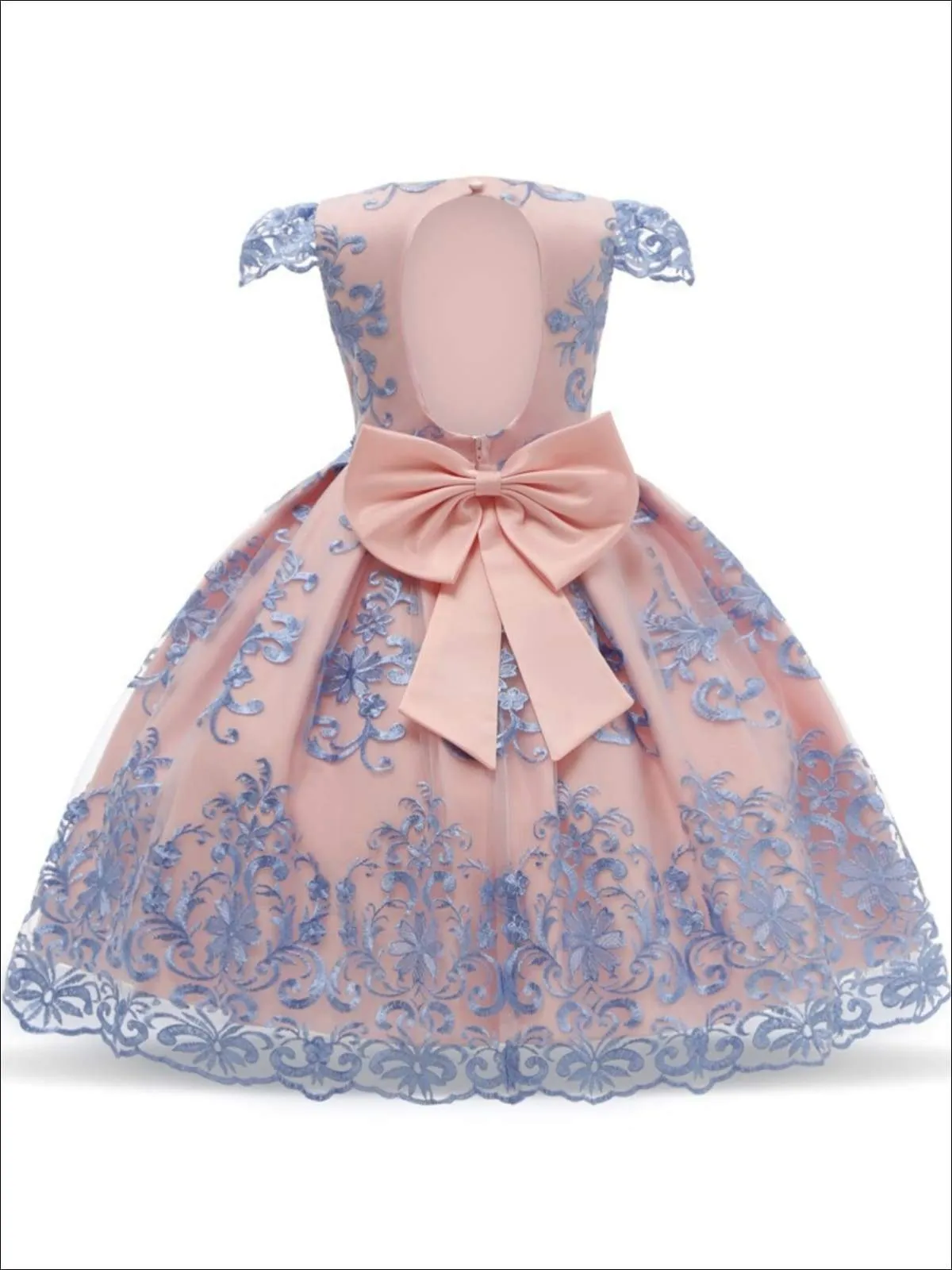 Enchanting Blue Floral Lace Princess Dress