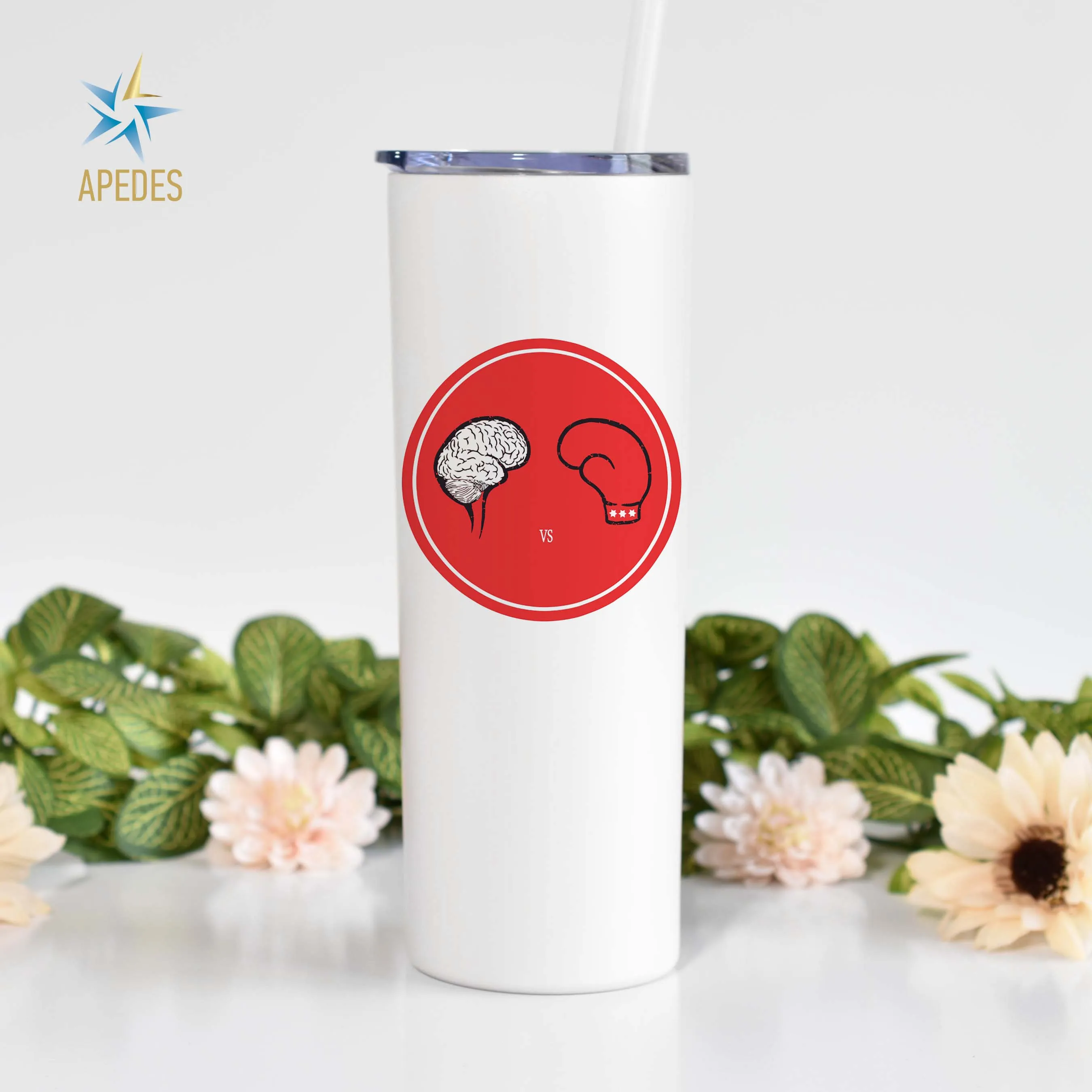 Fist Against Brain Stainless Steel Skinny Tumbler 20 OZ