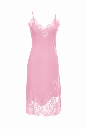 Grace Lace Silk Dress - Pretty In Pink