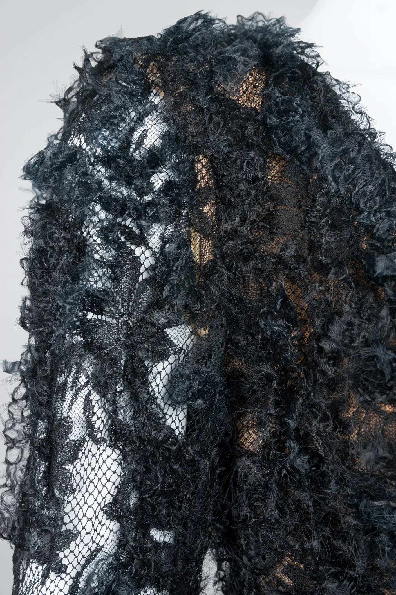 Lace Mesh Ruffle Dress