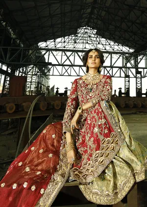 Latest bridal lehenga dress for wedding wear in lavish red color # B3402