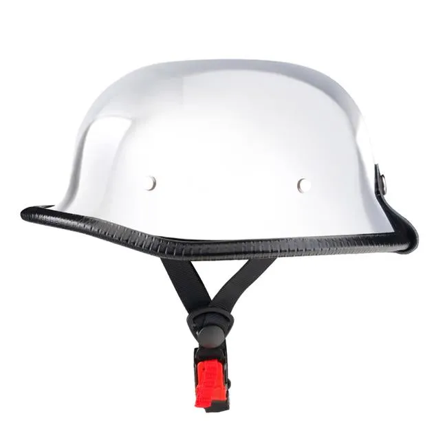 Lightest German Style Mayan DOT Half Helmet - Chrome