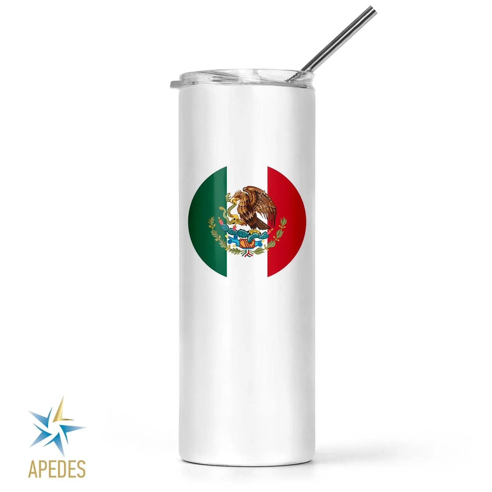 Mexico Flag Stainless Steel Skinny Tumbler 20 OZ