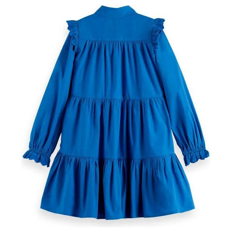 Organic Cotton Shirt Dress - Electric Blue