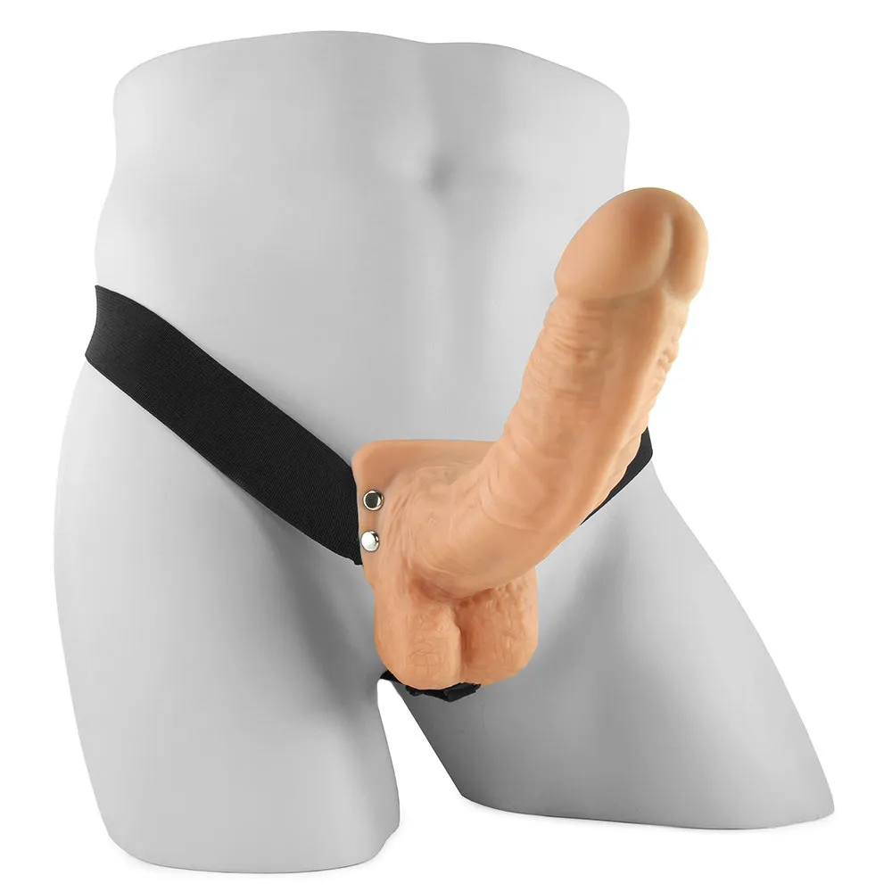 Pipedream Fetish Fantasy Series 9 in. Hollow Strap-On with Balls Light/Black