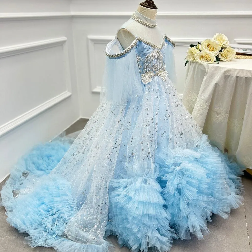 Prom performance girl evening dress trailing elegant long dress