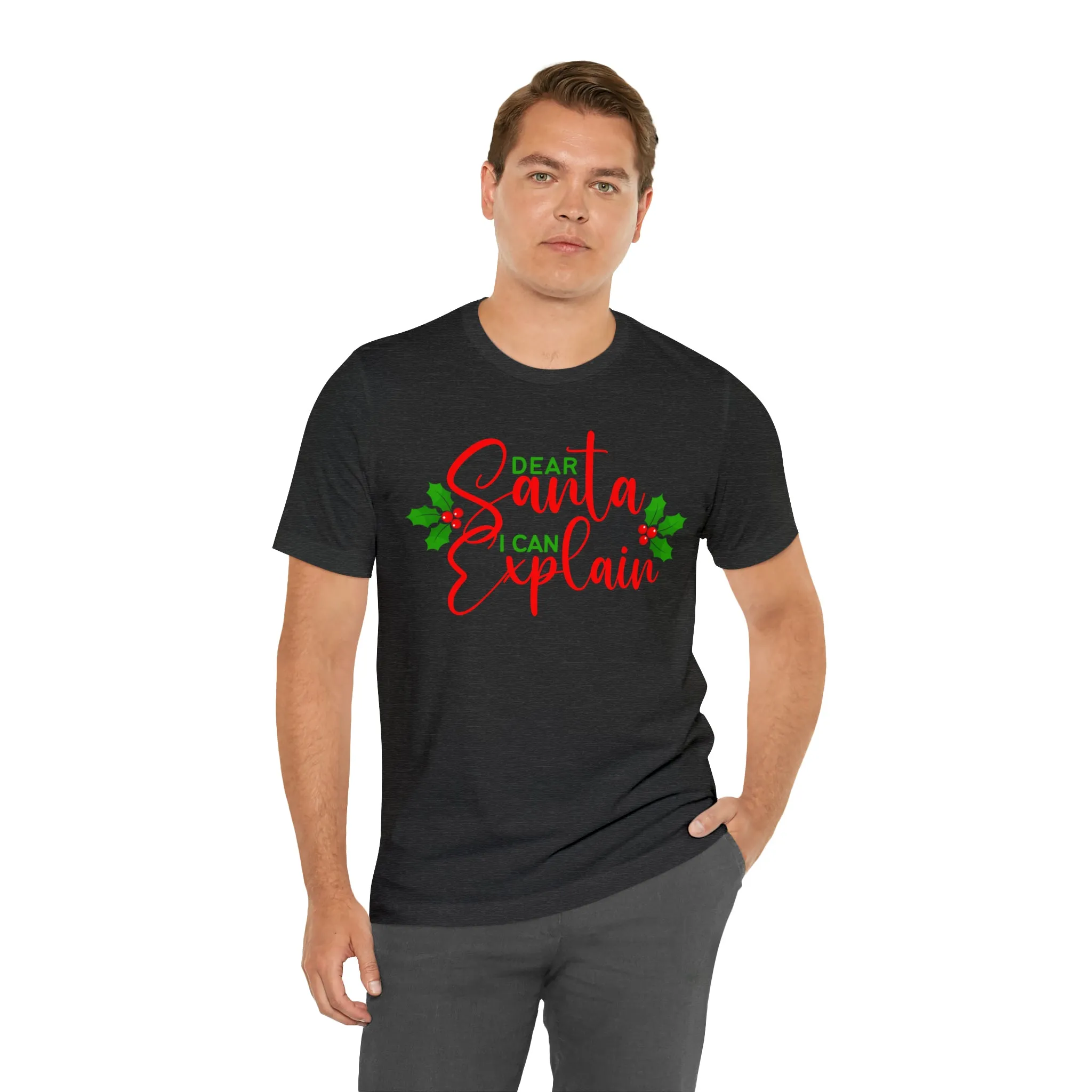 Santa I Can Explain T-Shirt | Festive XMas Tee |  Bella Canvas 3001 Unisex | Happy Holidays Short Sleeve T-shirt