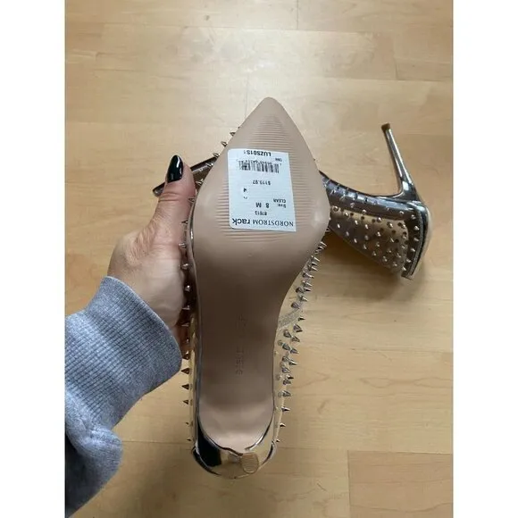 Steve Madden BNWOT &quot;Luiza&quot; Clear studded pointed toe heel