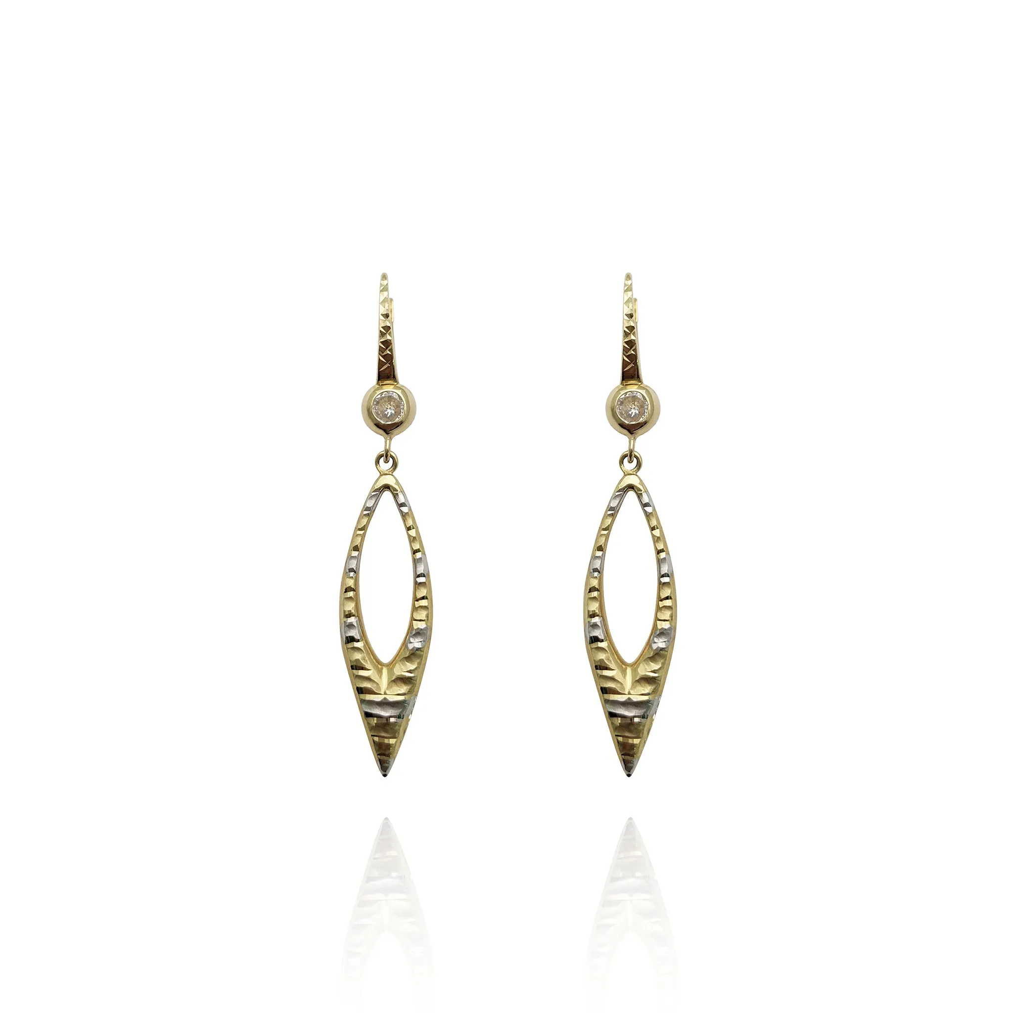 Two-Tone Moccasin Dangling Earrings (14K)