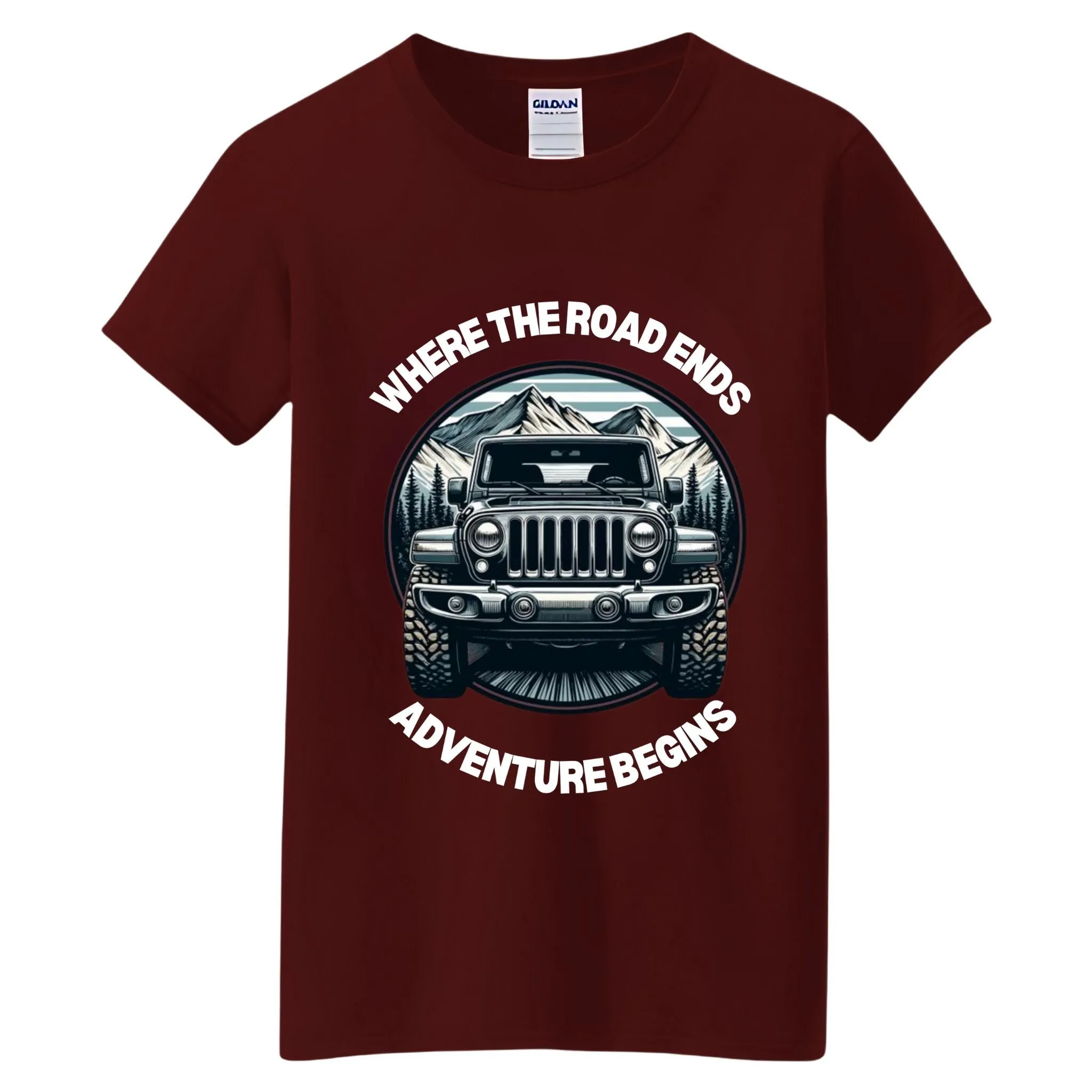 VOZUKO Custom 4x4 Jeep Mountain Conqueror Made-to-Order Gildan Tee