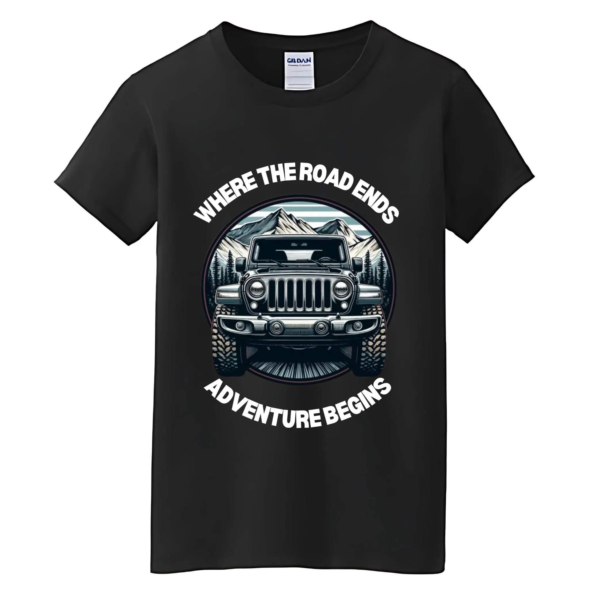 VOZUKO Custom 4x4 Jeep Mountain Conqueror Made-to-Order Gildan Tee