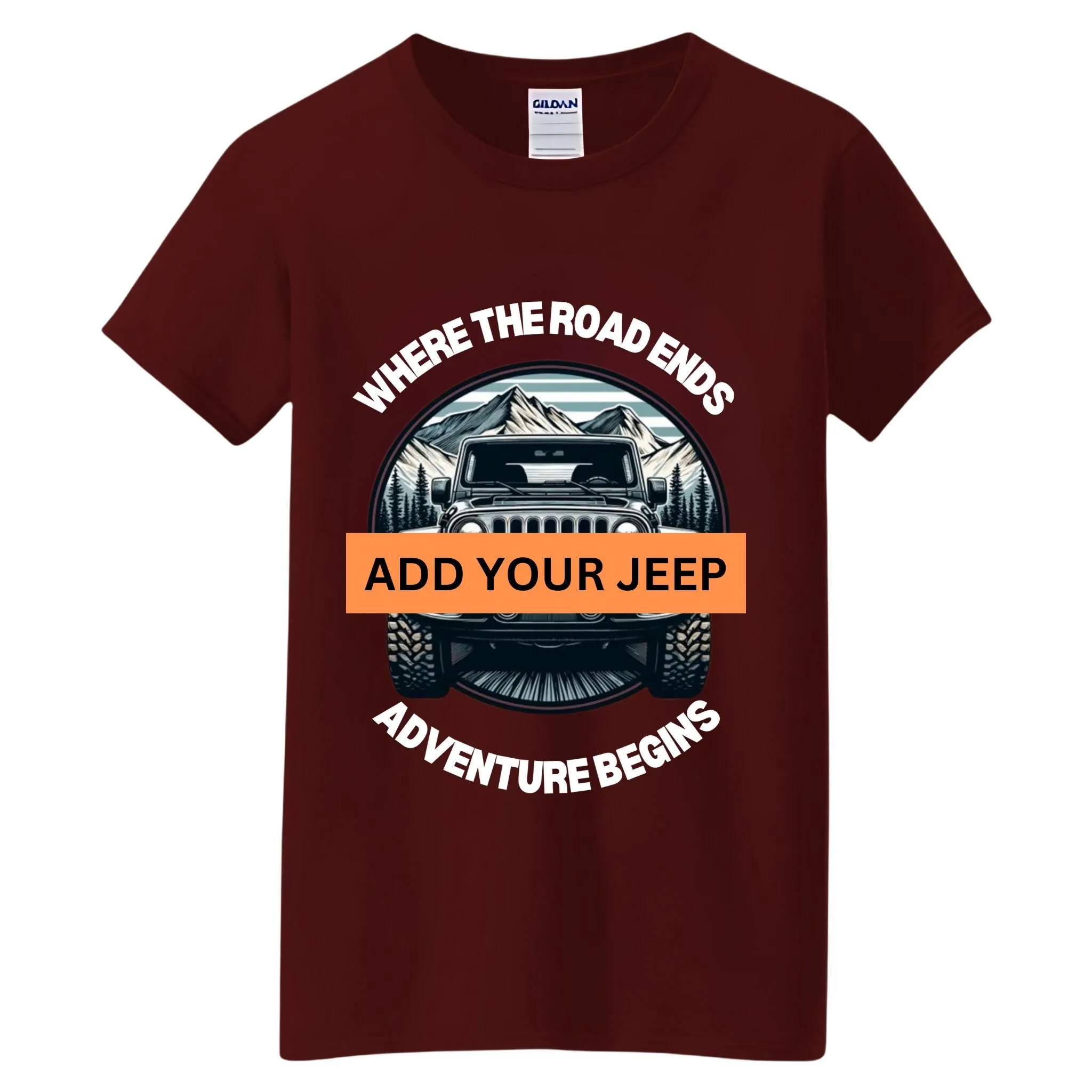 VOZUKO Custom 4x4 Jeep Mountain Conqueror Made-to-Order Gildan Tee