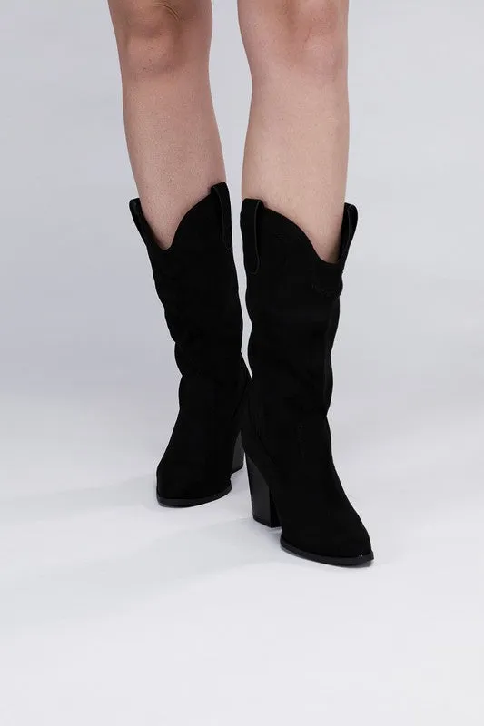 Women's Mid-Calf Point Toe Western Boots