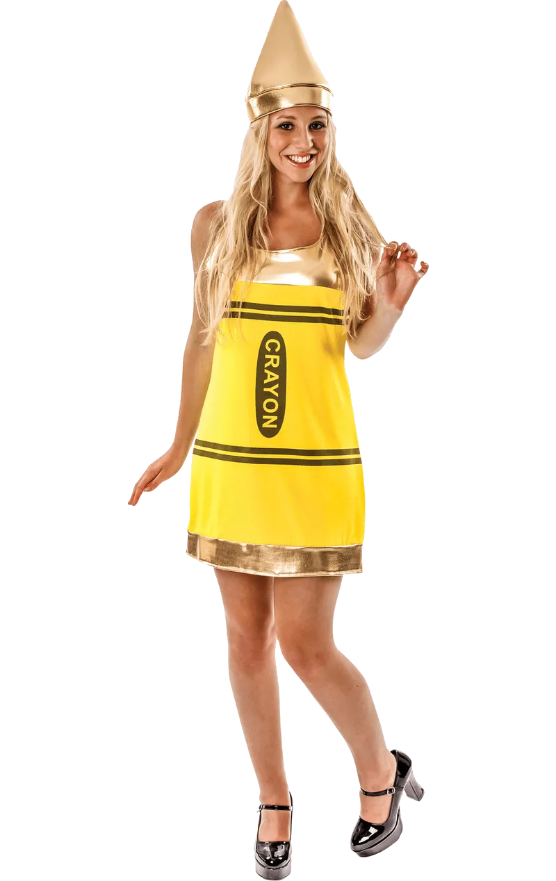 Womens Yellow Crayon Costume